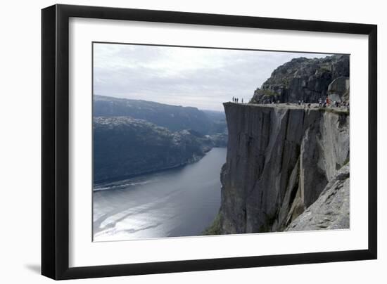 View of Lysefjord and Preikestolen (Pulpit Rock) Near Stavanger, Norway-Natalie Tepper-Framed Photo