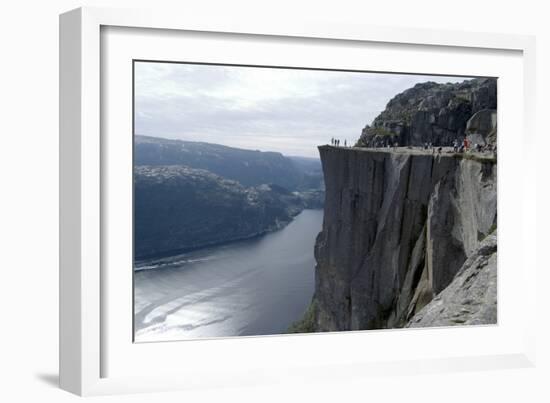 View of Lysefjord and Preikestolen (Pulpit Rock) Near Stavanger, Norway-Natalie Tepper-Framed Photo