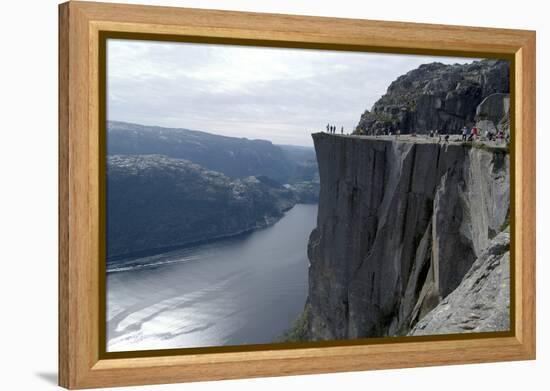 View of Lysefjord and Preikestolen (Pulpit Rock) Near Stavanger, Norway-Natalie Tepper-Framed Stretched Canvas