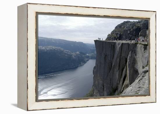 View of Lysefjord and Preikestolen (Pulpit Rock) Near Stavanger, Norway-Natalie Tepper-Framed Stretched Canvas