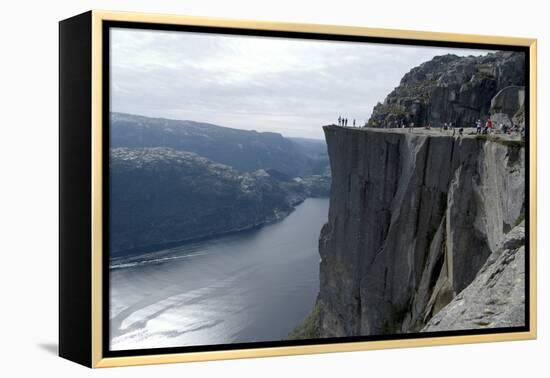 View of Lysefjord and Preikestolen (Pulpit Rock) Near Stavanger, Norway-Natalie Tepper-Framed Stretched Canvas