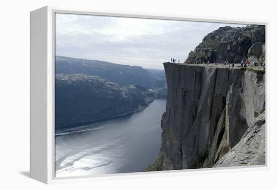 View of Lysefjord and Preikestolen (Pulpit Rock) Near Stavanger, Norway-Natalie Tepper-Framed Stretched Canvas