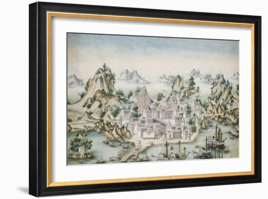 View of Macao, Late 18th Century, Chinese School-null-Framed Giclee Print