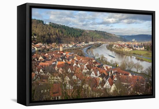 View of Main River and Wertheim, Germany in Winter-Lisa S. Engelbrecht-Framed Premier Image Canvas