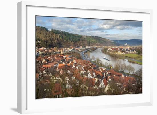 View of Main River and Wertheim, Germany in Winter-Lisa S. Engelbrecht-Framed Photographic Print