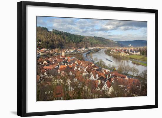 View of Main River and Wertheim, Germany in Winter-Lisa S. Engelbrecht-Framed Photographic Print