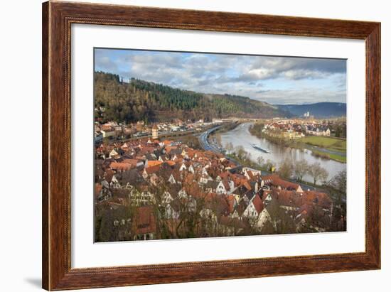 View of Main River and Wertheim, Germany in Winter-Lisa S. Engelbrecht-Framed Photographic Print