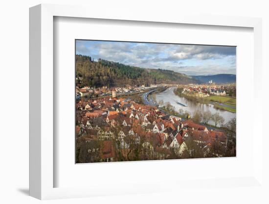 View of Main River and Wertheim, Germany in Winter-Lisa S. Engelbrecht-Framed Photographic Print