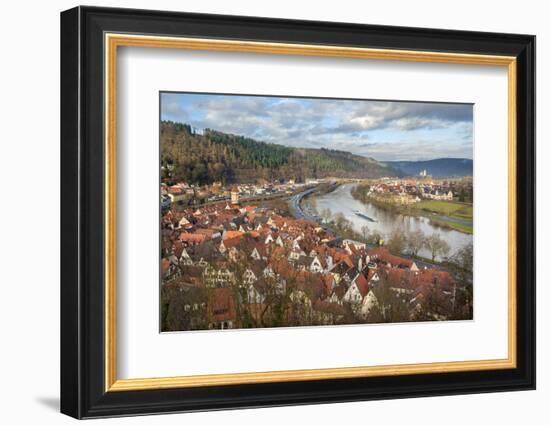 View of Main River and Wertheim, Germany in Winter-Lisa S. Engelbrecht-Framed Photographic Print