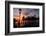 View of Manhattan from the Brooklyn Bridge at sunset, New York City, New York-null-Framed Photographic Print