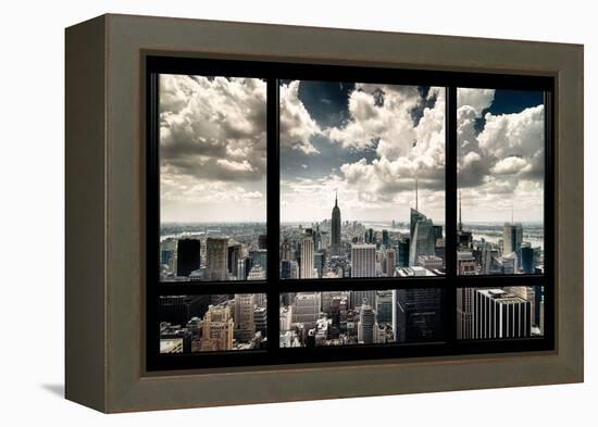 View of Manhattan, New York from Window-Steve Kelley-Framed Premier Image Canvas