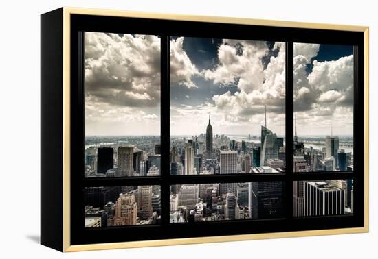 View of Manhattan, New York from Window-Steve Kelley-Framed Premier Image Canvas