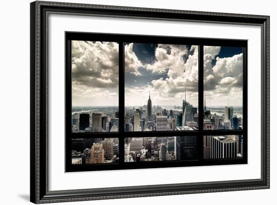 View of Manhattan, New York from Window-Steve Kelley-Framed Photographic Print