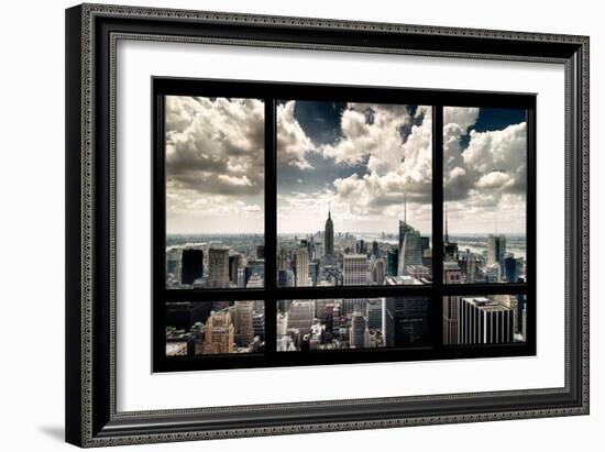 View of Manhattan, New York from Window-Steve Kelley-Framed Photographic Print