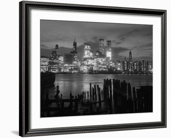 View of Manhattan Skyline from Brooklyn-Bettmann-Framed Photographic Print