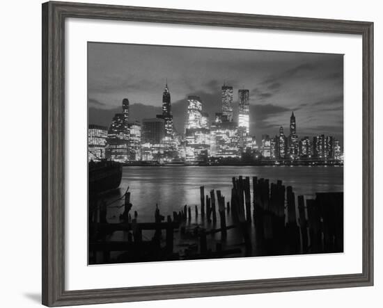 View of Manhattan Skyline from Brooklyn-Bettmann-Framed Photographic Print