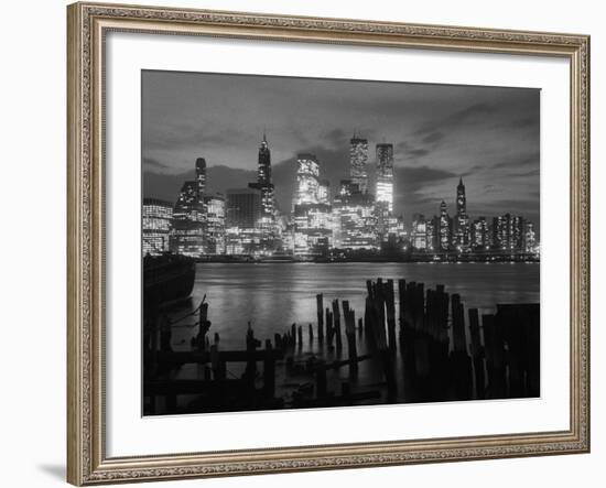 View of Manhattan Skyline from Brooklyn-Bettmann-Framed Photographic Print