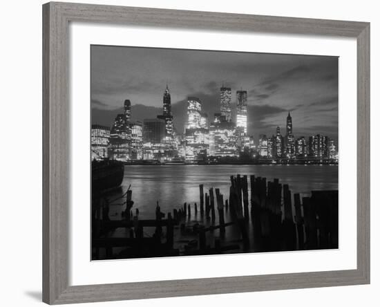 View of Manhattan Skyline from Brooklyn-Bettmann-Framed Photographic Print