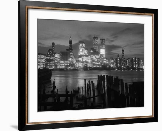 View of Manhattan Skyline from Brooklyn-Bettmann-Framed Photographic Print