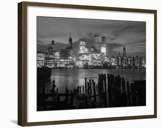 View of Manhattan Skyline from Brooklyn-Bettmann-Framed Photographic Print