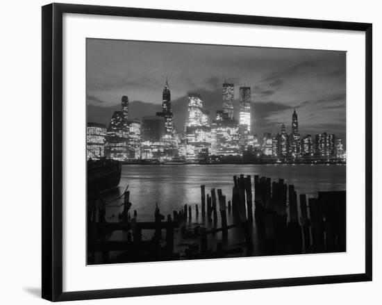 View of Manhattan Skyline from Brooklyn-Bettmann-Framed Photographic Print