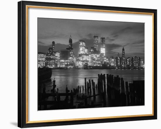 View of Manhattan Skyline from Brooklyn-Bettmann-Framed Photographic Print