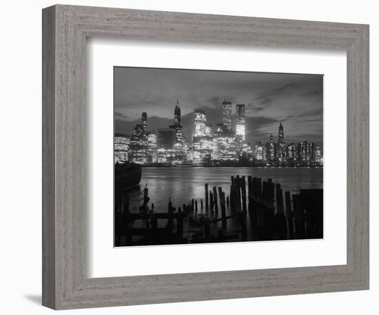 View of Manhattan Skyline from Brooklyn-Bettmann-Framed Photographic Print