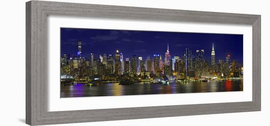 View of Manhattan skyline, New York City, New York State, USA-Panoramic Images-Framed Photographic Print