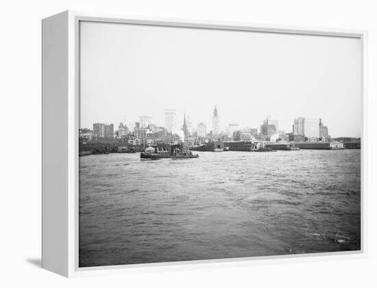 View of Manhattan Skyline-null-Framed Premier Image Canvas