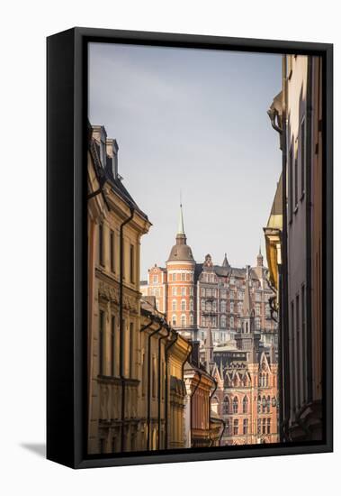 View of Mariaberget from Gamla Stan, Stockholm, Sweden, Scandinavia, Europe-Jon Reaves-Framed Premier Image Canvas