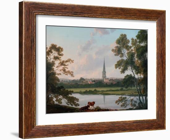 View of Masham and the River Ure at Masham, 1816-Julius Caesar Ibbetson-Framed Giclee Print