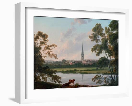 View of Masham and the River Ure at Masham, 1816-Julius Caesar Ibbetson-Framed Giclee Print