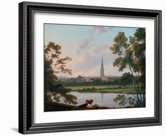 View of Masham and the River Ure at Masham, 1816-Julius Caesar Ibbetson-Framed Giclee Print