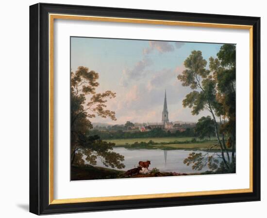 View of Masham and the River Ure at Masham, 1816-Julius Caesar Ibbetson-Framed Giclee Print