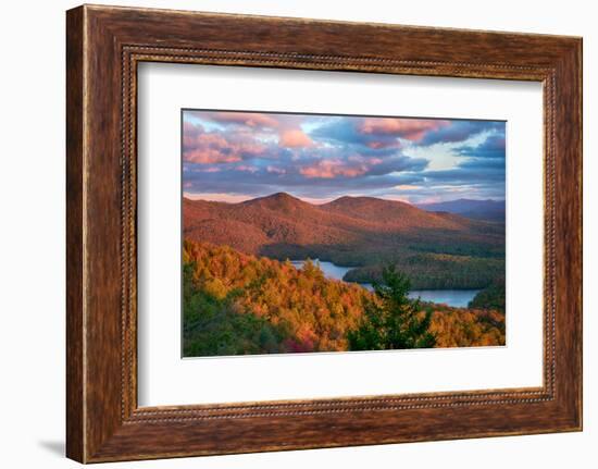 View of McKenzie Pond from Mount Baker, Adirondack Mountains State Park, New York State, USA-null-Framed Photographic Print