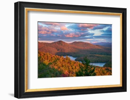 View of McKenzie Pond from Mount Baker, Adirondack Mountains State Park, New York State, USA-null-Framed Photographic Print