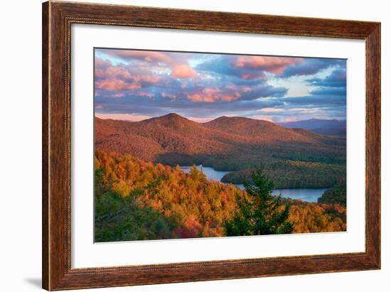 View of McKenzie Pond from Mount Baker, Adirondack Mountains State Park, New York State, USA-null-Framed Photographic Print