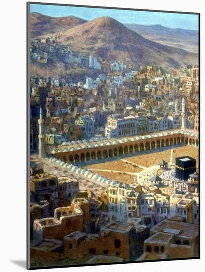 View of Mecca, from La Vie De Mohammed, Prophete D'Allah, C1880-C1920-Etienne Dinet-Mounted Giclee Print