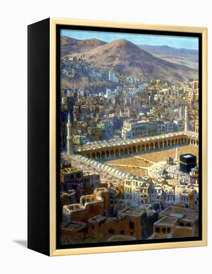 View of Mecca, from La Vie De Mohammed, Prophete D'Allah, C1880-C1920-Etienne Dinet-Framed Premier Image Canvas