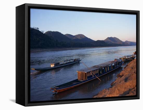 View of Mekong River at Sunset, Luang Prabang, Laos, Indochina, Southeast Asia-Alison Wright-Framed Premier Image Canvas
