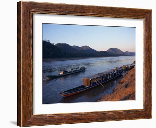 View of Mekong River at Sunset, Luang Prabang, Laos, Indochina, Southeast Asia-Alison Wright-Framed Photographic Print