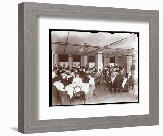 View of Men and Women Dining in a Cafeteria at Parke, Davis and Co., Chemists, Hudson and Vestry…-Byron Company-Framed Giclee Print