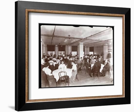 View of Men and Women Dining in a Cafeteria at Parke, Davis and Co., Chemists, Hudson and Vestry…-Byron Company-Framed Giclee Print