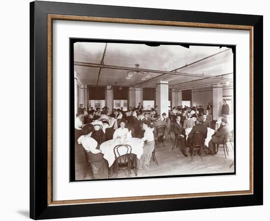 View of Men and Women Dining in a Cafeteria at Parke, Davis and Co., Chemists, Hudson and Vestry…-Byron Company-Framed Giclee Print