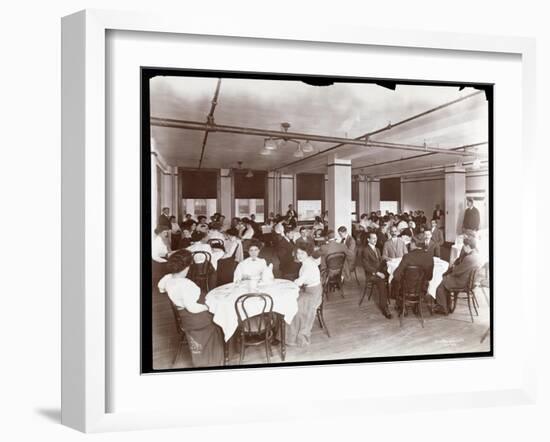 View of Men and Women Dining in a Cafeteria at Parke, Davis and Co., Chemists, Hudson and Vestry…-Byron Company-Framed Giclee Print