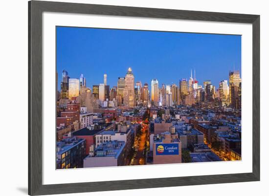 View of Midtown Manhattan from the press lounge rooftop bar, New York, USA-Jordan Banks-Framed Photographic Print