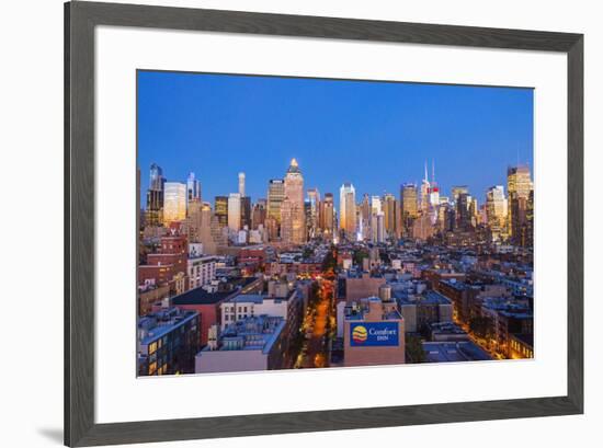 View of Midtown Manhattan from the press lounge rooftop bar, New York, USA-Jordan Banks-Framed Photographic Print