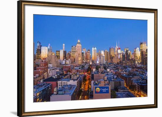 View of Midtown Manhattan from the press lounge rooftop bar, New York, USA-Jordan Banks-Framed Photographic Print