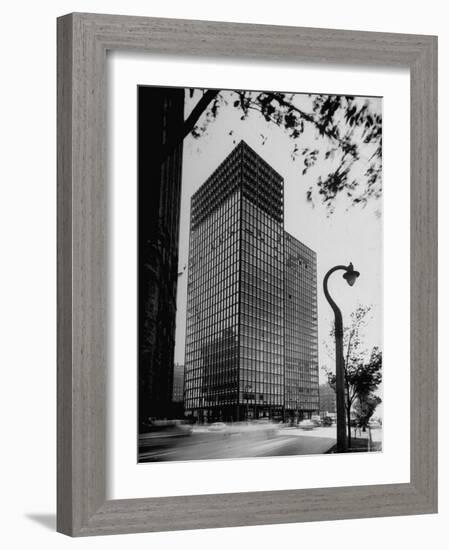 View of Mies Van Der Rohe's Glass Walled Apartment house in Chicago-Ralph Crane-Framed Photographic Print