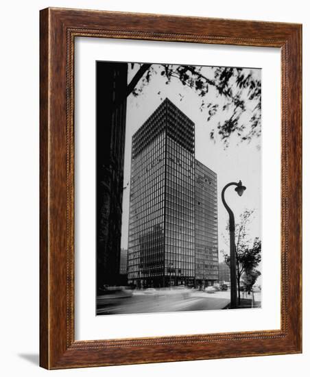 View of Mies Van Der Rohe's Glass Walled Apartment house in Chicago-Ralph Crane-Framed Photographic Print